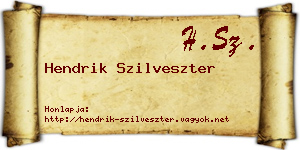 Hendrik Szilveszter névjegykártya